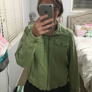Super cute green vintage jean jacket